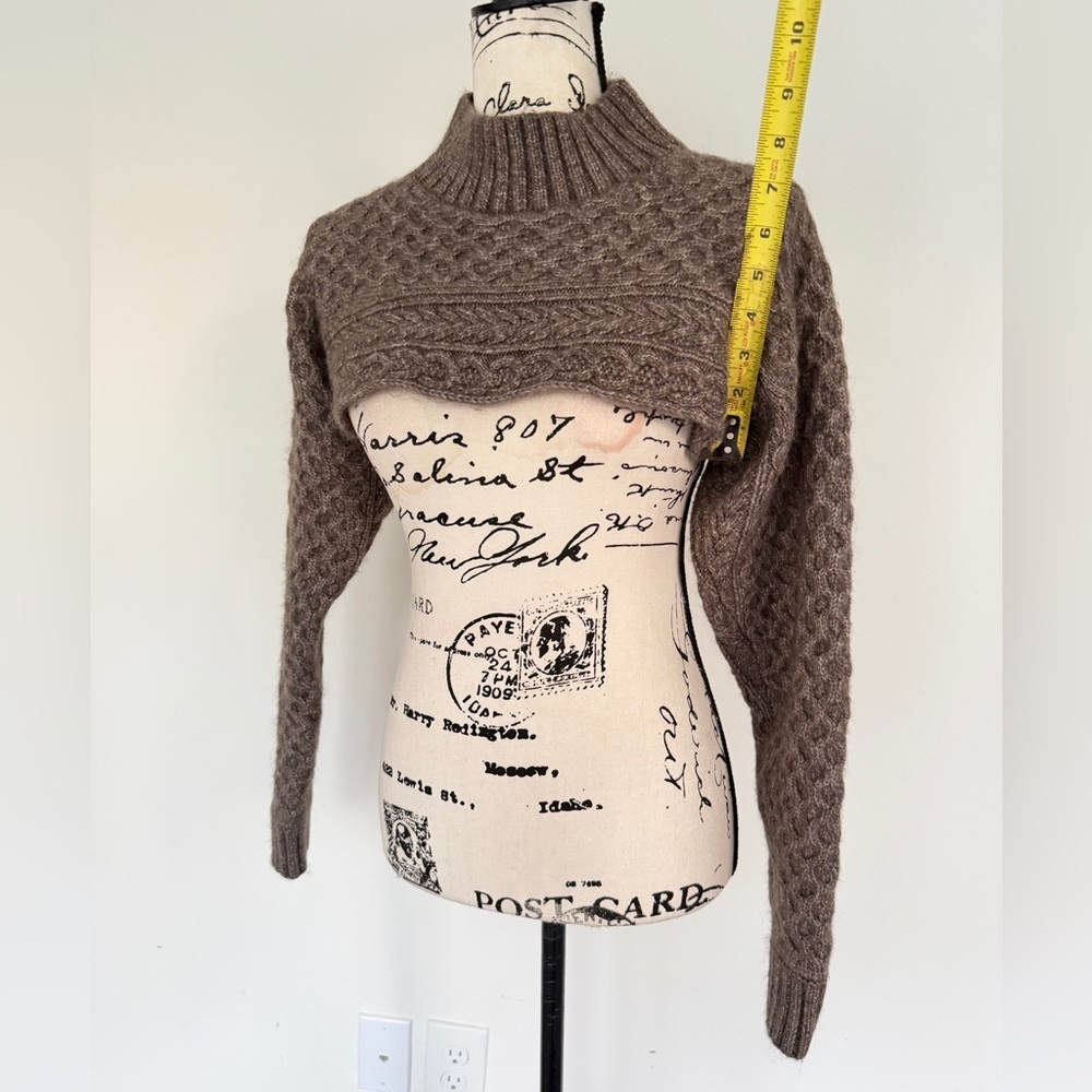 ASTR The Label Sweater Shrug Cable Knit Wool Blend Sz S‎ Chocolate Brown Cottage - Picture 10 of 16